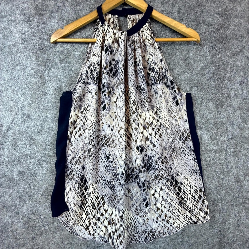 Heartloom Halter Top Womens Medium Grey SnakeSkin Office Siren Mob Wife